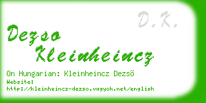 dezso kleinheincz business card